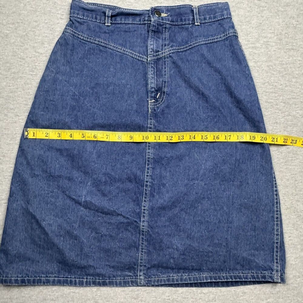 Vintage Chic denim mom skirt womens sz 12 denim made in USA waist 28 length 23.5 - Picture 6 of 8